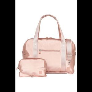 IHKWIP The Packable Duffel Bag and Cosmetic Case Set MetallicRoseGld